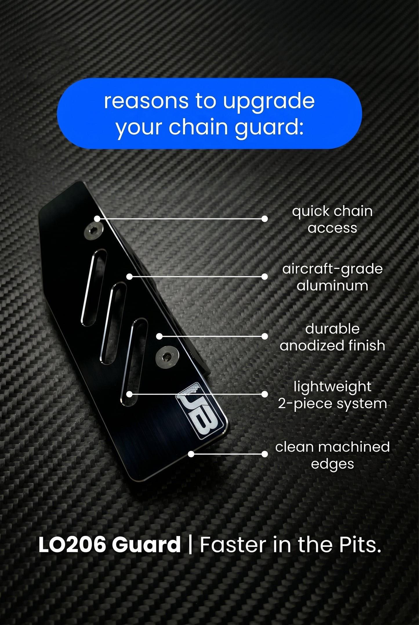 LO206 Chain Guard | Lightweight Aluminum Go Kart Chain Guard