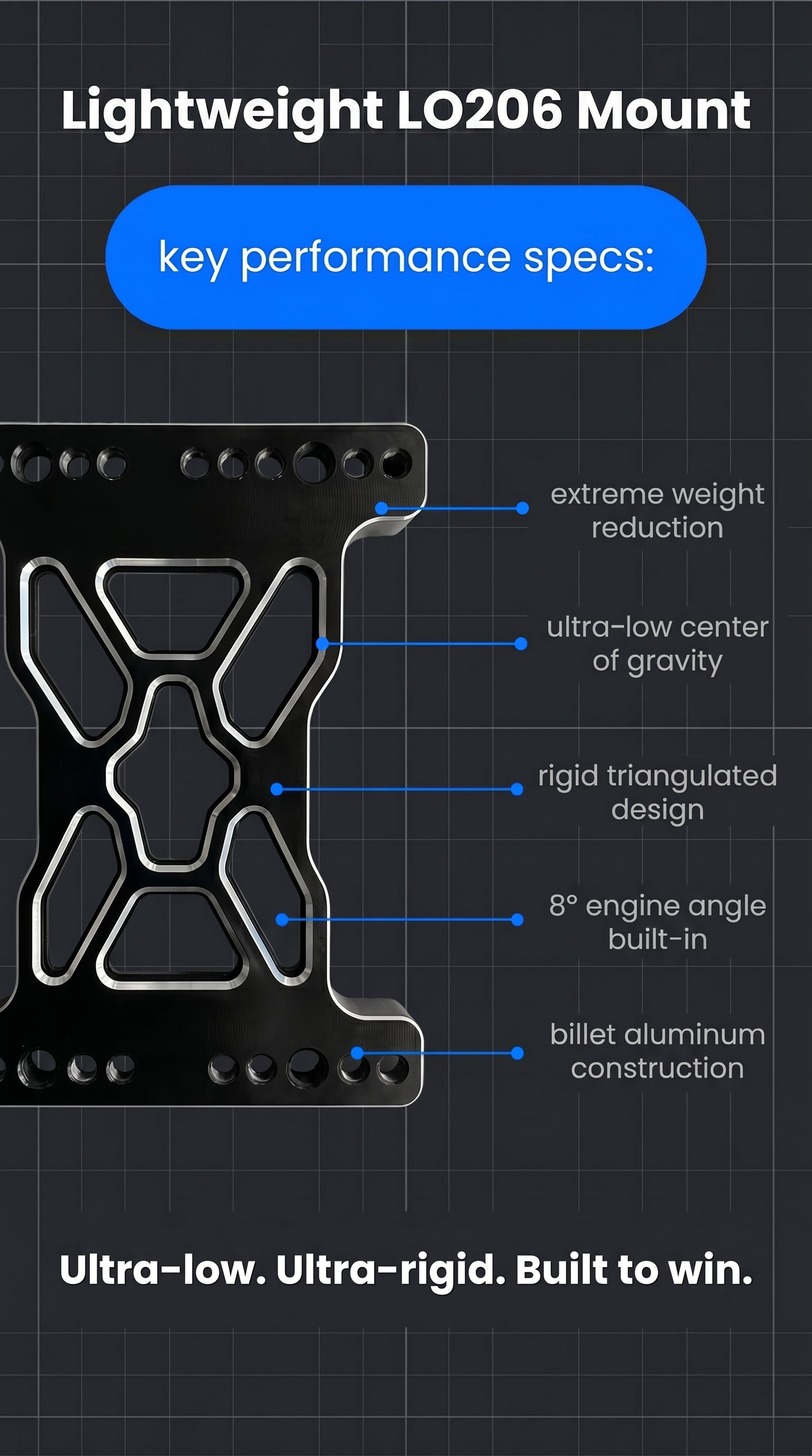 Lightweight LO206 Engine Mount (Billet Aluminum)